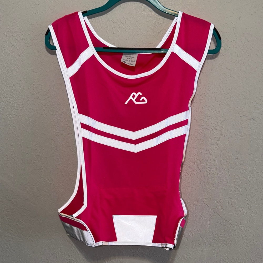 Reflective Safety Vest High Visibility Hot Pink & Gray NEW